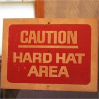 Wood Hard Hat Area Industrial sign.