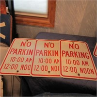 (3)NO Parking Sign 10am-Noon.
