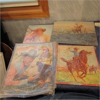 (4)1950's Cowboy/ western puzzles.