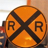 Metal round Rail Road Crossing sign.