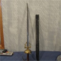 Vintage sword w/scabbard. 42" long.