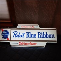 Lighted Pabst blue ribbon Beer sign.