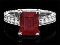 Certified 14k Gold 4.52 cts Ruby & Diamond Ring