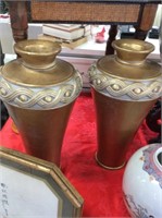 Pair of gold vases