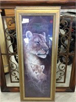 Lioness and cub framed picture