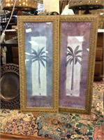 Set of two framed palm tree pictures