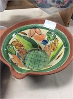 Terra-cotta and glazed bowl