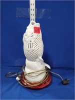 Oriental Fish Porcelain Lamp w wood base