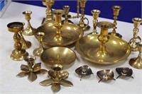 Assortment of Brass Candle Stick Holders