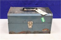 Blue metal Tool Box and Assorted Tools