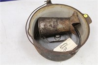 Cast Iron Pot and Oil Can