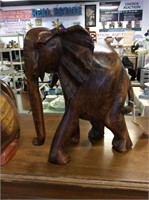 Wooden elephant statue