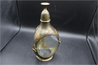 Vintage Haig Dimple Whiskey Brass & Glass Bottle