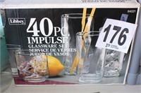 (40)Pc Libbey Impulse Glassware Set (U234)