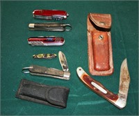 Seven (7) Knives, Old-Timer w/ Sheath
