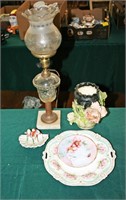 Marble Base Lamp, Plates, Vase