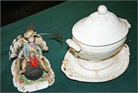 Ironstone Giblet Tureen w/ Under Tray,