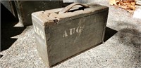 Leather handle WWI Wood Ammo Ammunition Box US