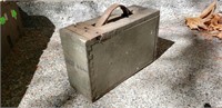 Leather handle WWI Wood  Ammunition Box US