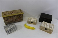 Set Decorative Wood Storage Boxes