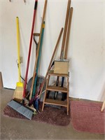 Brooms, Shovel, Step Ladder