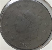 1833 Large Cent  Very Good