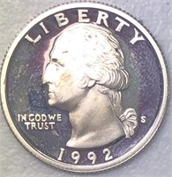 1992-S Silver Proof Washington Quarter