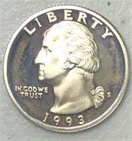 1993-S Silver Proof Washington Quarter