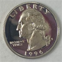1996-S Silver Proof Washington Quarter