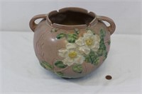 Roseville Pottery Double Handled Pink Floral Pot