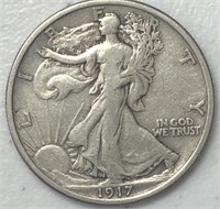 1917-D rev Liberty Walking Half Dollar