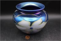 Vintage Art Nouveau Iridescent  Art Glass Vase
