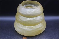 Vintage "Melting Yellow" Art Glass Vase