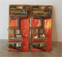 2 Double Action Pipe Clamp Fixtures-NEW
