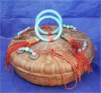 Antique Sewing Basket - 9" round
