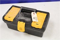 Black and yellow plastic tool box