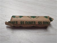 SILVER DIME ROLL MOSTLY 1950s
