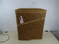 Wicker Clothes Hamper 23" x 19" Some Damage on