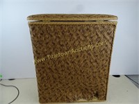 Wicker Clothes Hamper 23" x 19" Some Damage on