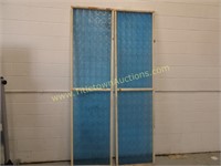 2 Large Blue Plastic Panels/Windows 99" x 25 1/2"