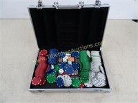 Metal Latching Case and Poker Set