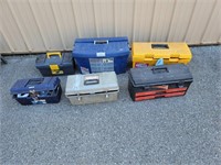 (6) Plastic Tool Boxes and Contents