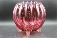 Vintage Cranberry Footed "Pumpkin Vase"