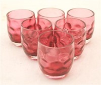 Set of 6 Cranberry Glasses