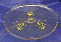 Lancaster Footed Yellow Glass Plate