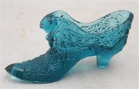 Fenton Blue Glass Shoe