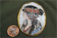 Antique Hand-painted Porcelain Cameo