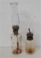 2 Vintage Mini Oil Lamps