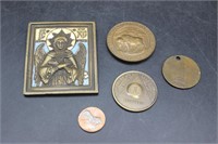 Quartet of Vintage Coin Medallions