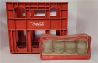Vintage Coke Crate & Coke Glasses Set